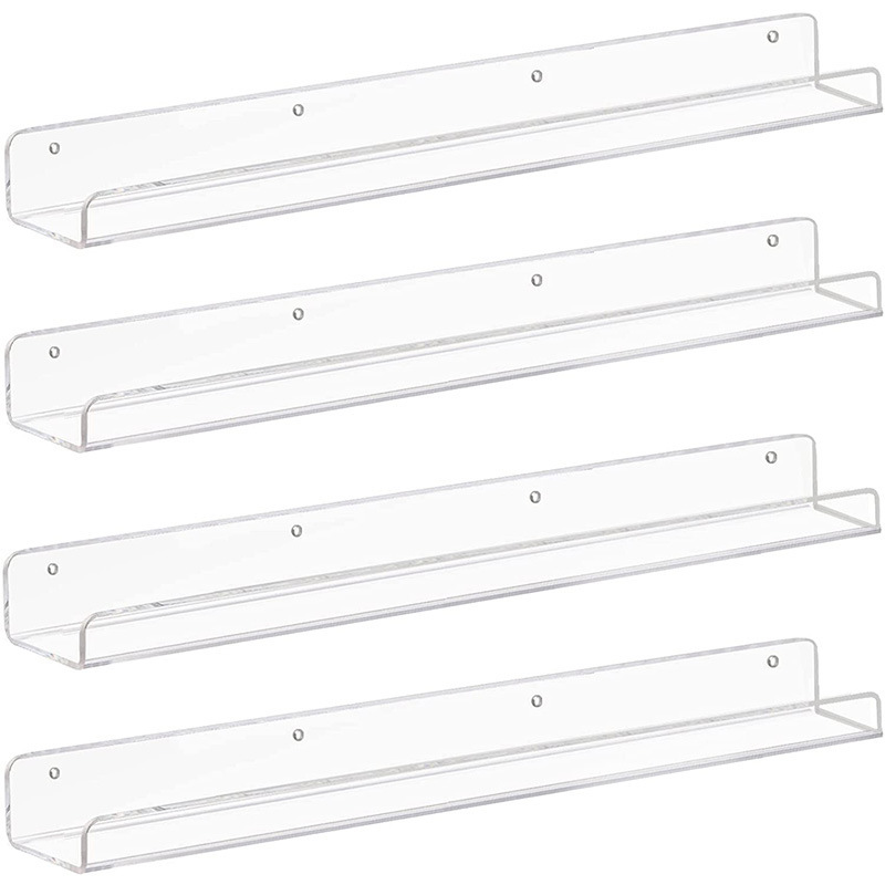 Cross-Border Foreign Trade Acrylic Wall Storage Rack Bathroom Wall-Mounted U-Shaped Shelf Record Display Kitchen Spice Rack