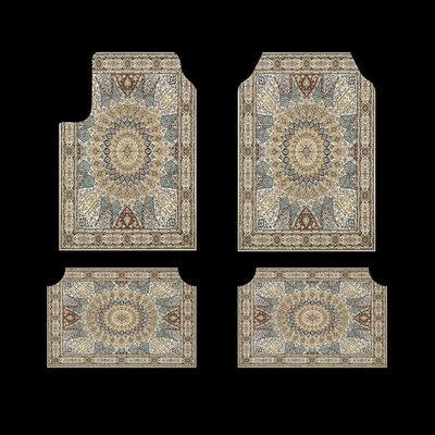 Temu Label Cross-Border Bohemian Style Foot Mats for Home Use, Dirt-Resistant and Non-Slip, Four-Piece Set, Car Floor Mats Available for Dropshipping