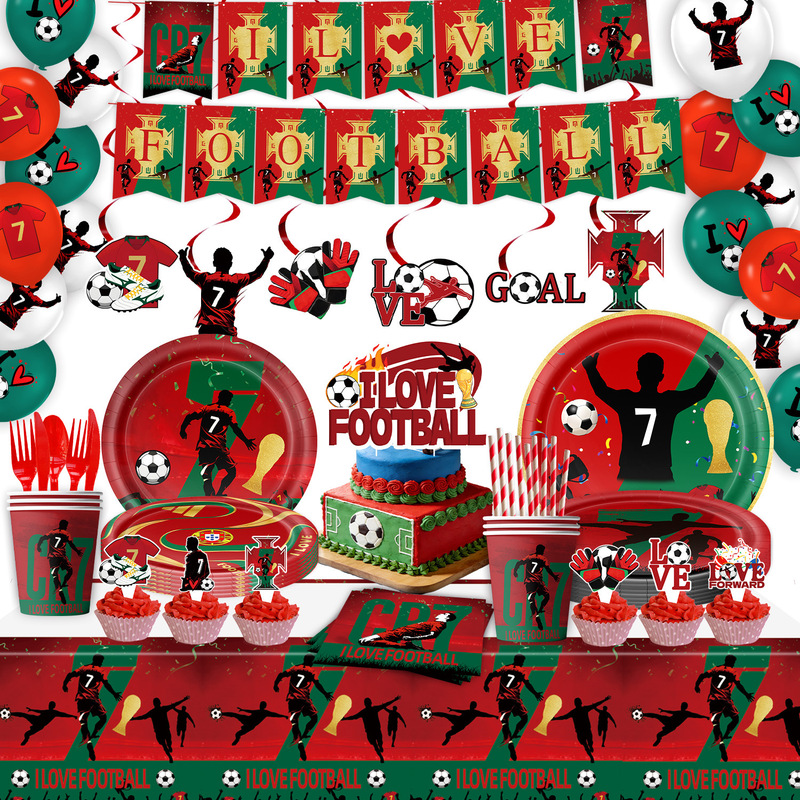 Amazon Spain No. 7 Jersey C. Ronaldo Party Tableware Set Football World Cup Paper Plates Paper Cups Tablecloth Decoration Amazon Spain No. 7 Jersey C. Ronaldo Party Tableware Set Football World Cup Paper Plates Paper Cups Tablecloth Decoration