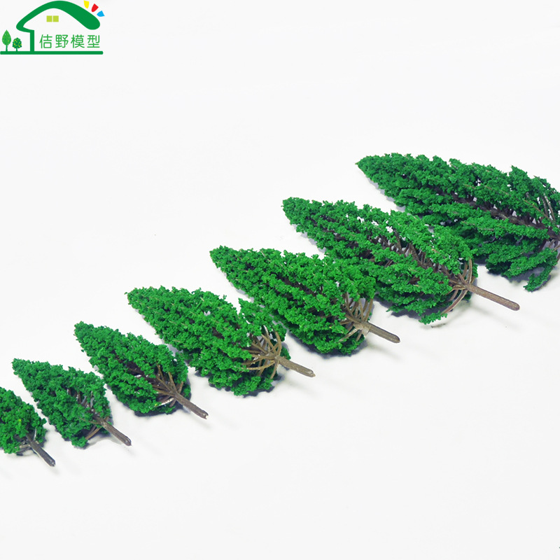 Modelo de paisaje de simulación Árbol mini plástico Pino edificio tren arena Mesa escena hecho a mano pequeño árbol materiales de producción