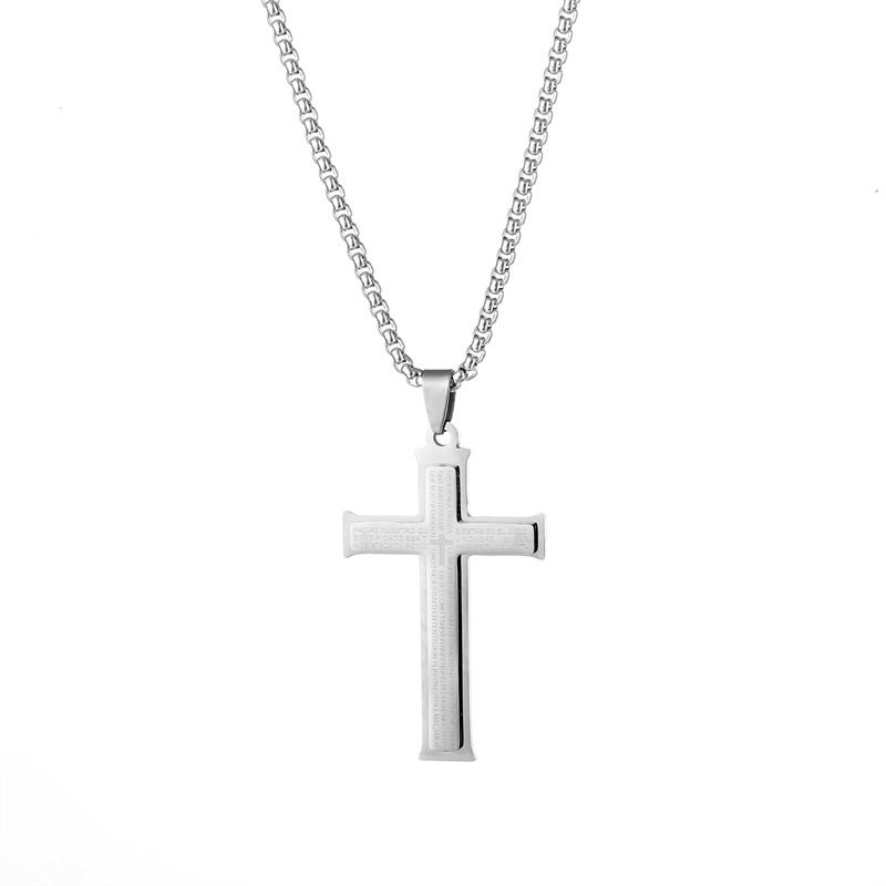 Fashion Cross Stainless Steel Titanium Steel Plating Pendant Necklace 1 Piece