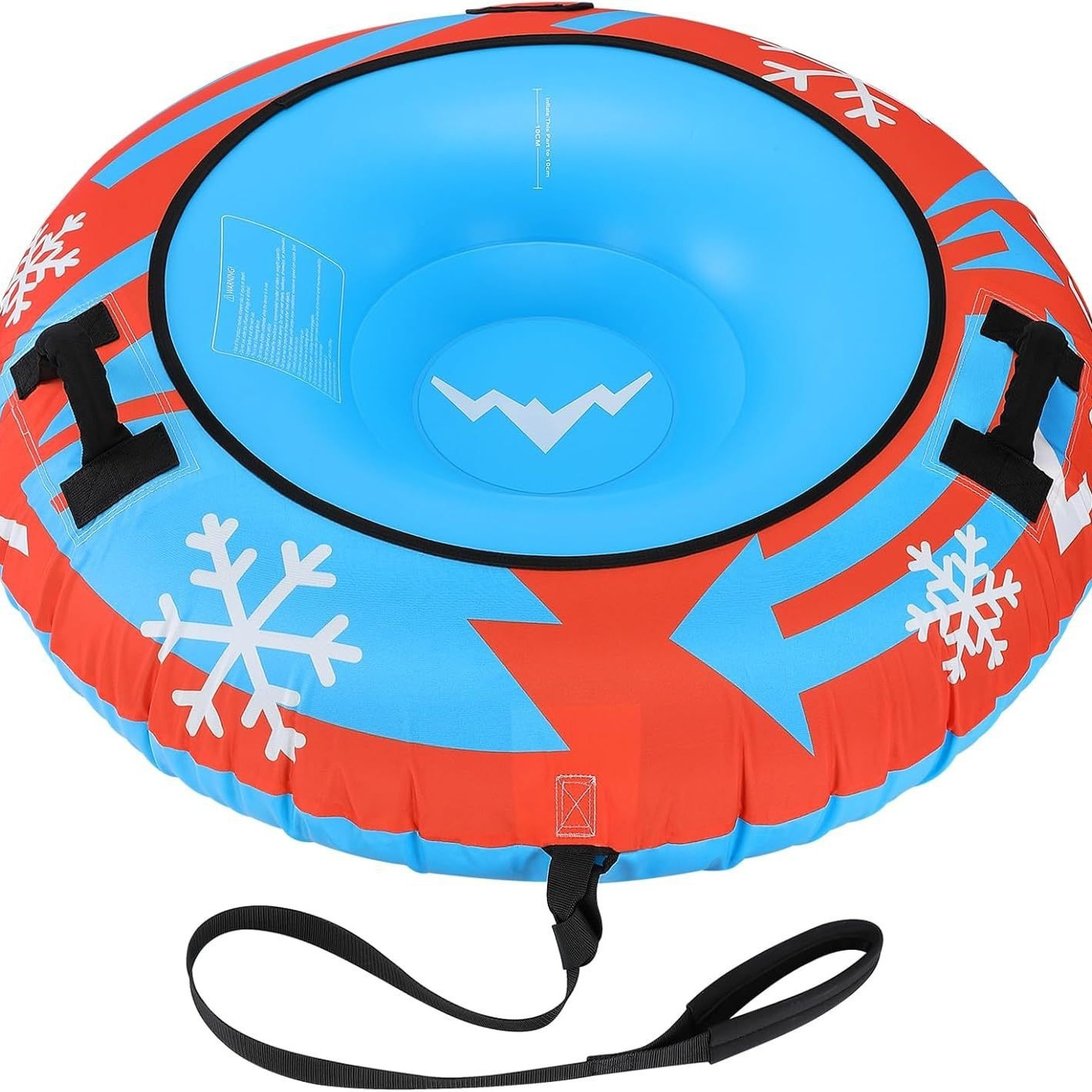 Parent-child outdoor inflatable snow ring with a durable fabric cover, portable, thickened, and featuring a cold-resistant PVC inner lining