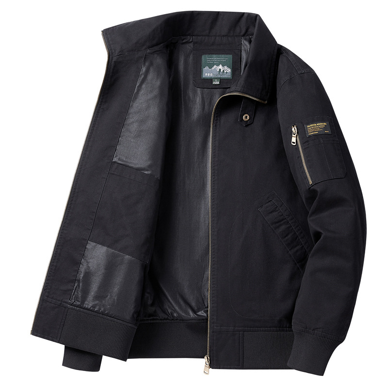 Otoño e Invierno nueva Chaqueta de algodón chaqueta casual de negocios de los hombres forrada de lana engrosada solapa de algodón acolchado abrigo de los hombres transfronteriza