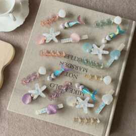 梦幻海星贝壳发夹女可爱甜美刘海边夹海边拍照氛围感发卡发饰卡子