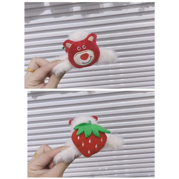 Strawberry Bear Plush Clip - 74# (one front and back)