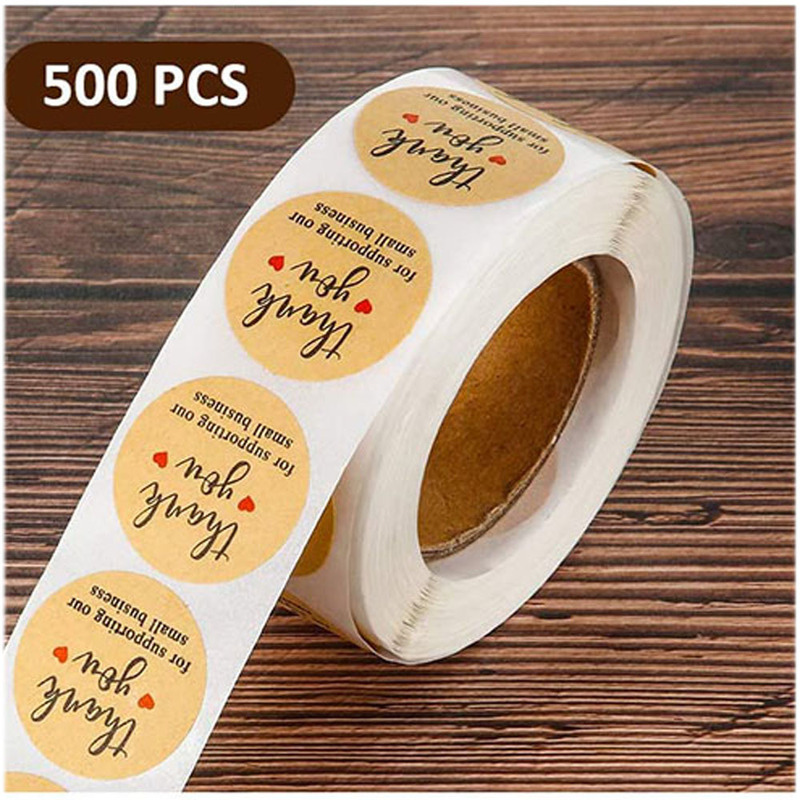卸売り500貼り/巻きクラフト紙ステッカー感謝シール焙煎プレゼントthank youシールラベル|undefined