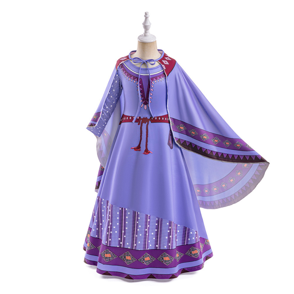 Deseo europeo y americano nuevo vestido de las niñas vestido ASSHA mismo cos vestido estrella deseo Asha princesa vestido Cosplay rendimiento vestido