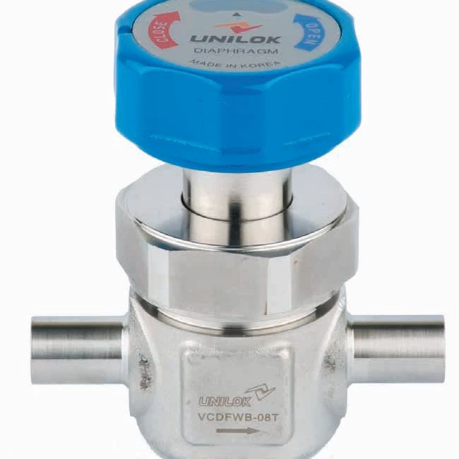 Южная Корея UNILOK высокого давления низкого давления ручной пневматический 1/4 1/2MVCR из нержавеющей стали EP диафрагменный клапан