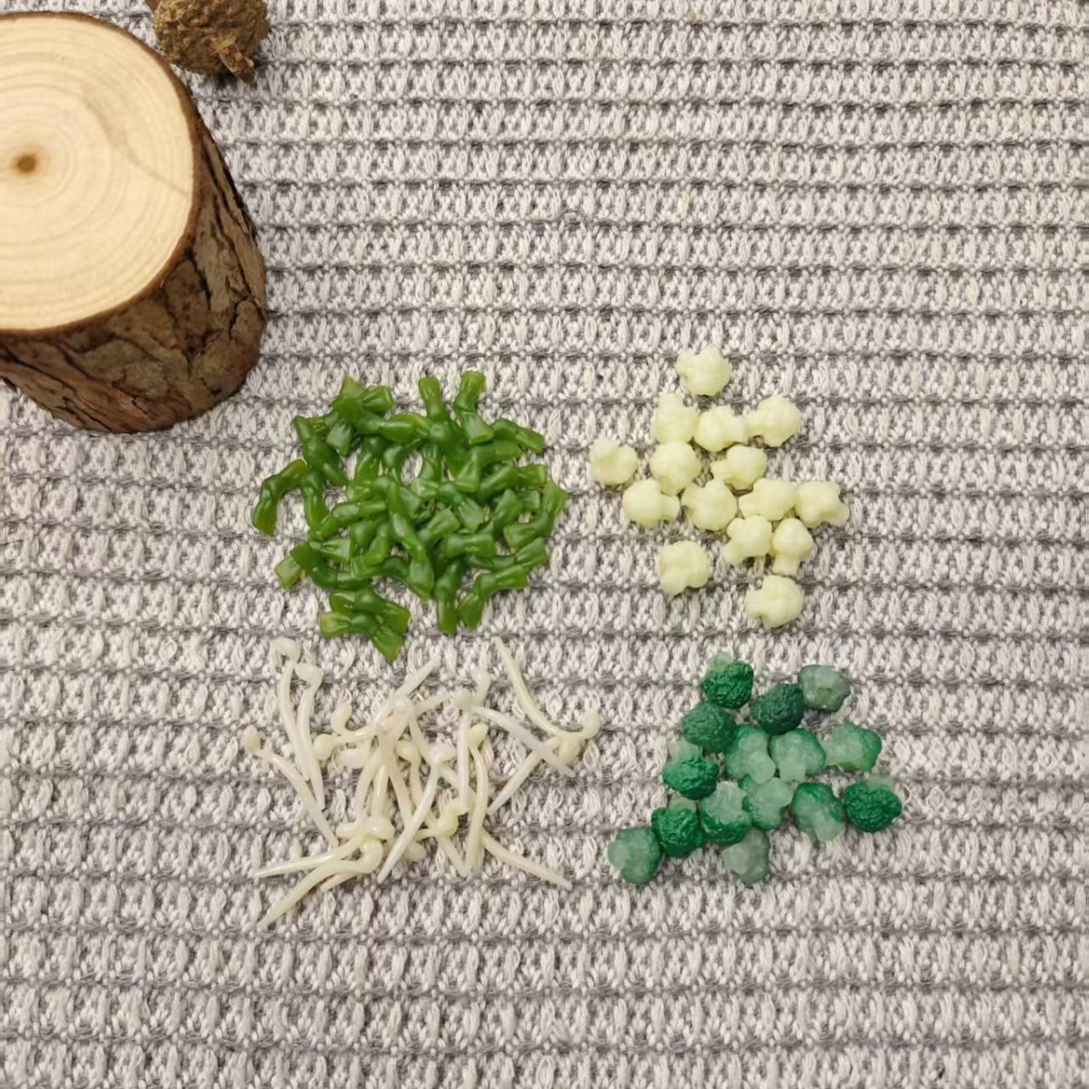 仿真迷你微缩海带结西兰花花菜豆芽模型食玩火锅材料配件道具玩具