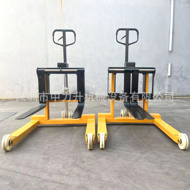 手动液压高起升托盘搬运车小型装卸车 拖车升高叉车地牛