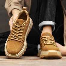 男鞋2024新款秋季潮鞋中邦厚底马丁靴男款英伦防滑工装鞋子高级感