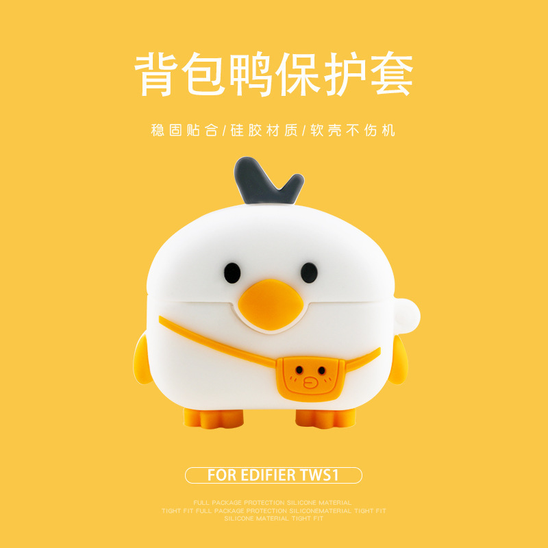 Suitable for Edifier Tws1 True Wireless Bluetooth Headset Protective Cover Tws1 Pro Headphone Shell Cartoon Silicone Soft Shell
