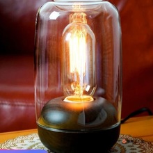 香薰精油灯 无水氛围灯 家用卧室客厅床头玻璃复古钨丝灯按钮式