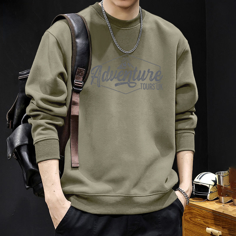 Suéter masculino primavera y otoño nuevo inns suelto marca de moda letras impresión casual japonesa camiseta de manga larga moda blusa de cuello redondo