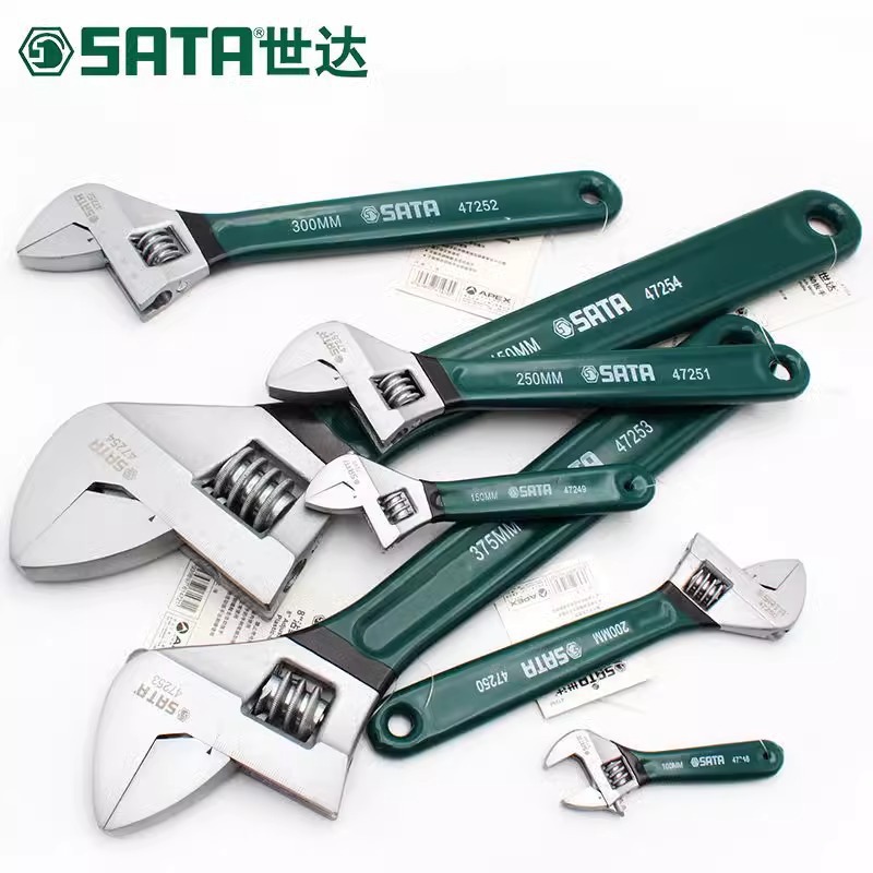 SATA世达工具多功能活动扳手活口扳手6/8/10/12/15寸维修工具呆扳