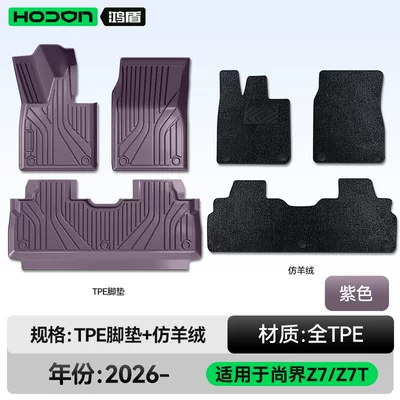 carpet supplies, Modelə uyğun ayaqaltı - hongmeng-smart-travel-fashion-z7-26-models-double-layer-footpad-purple-tpe-black-faux-cashmere-with-wool-texture