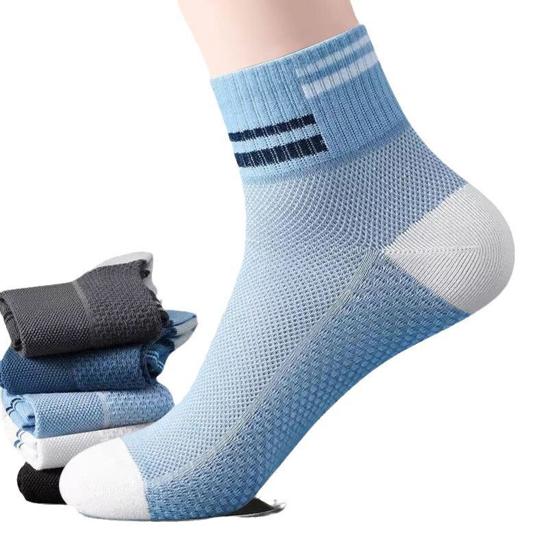[3 pairs] summer mesh socks for men and women fashionable breathable sweat-absorbent solid color stockings Y170