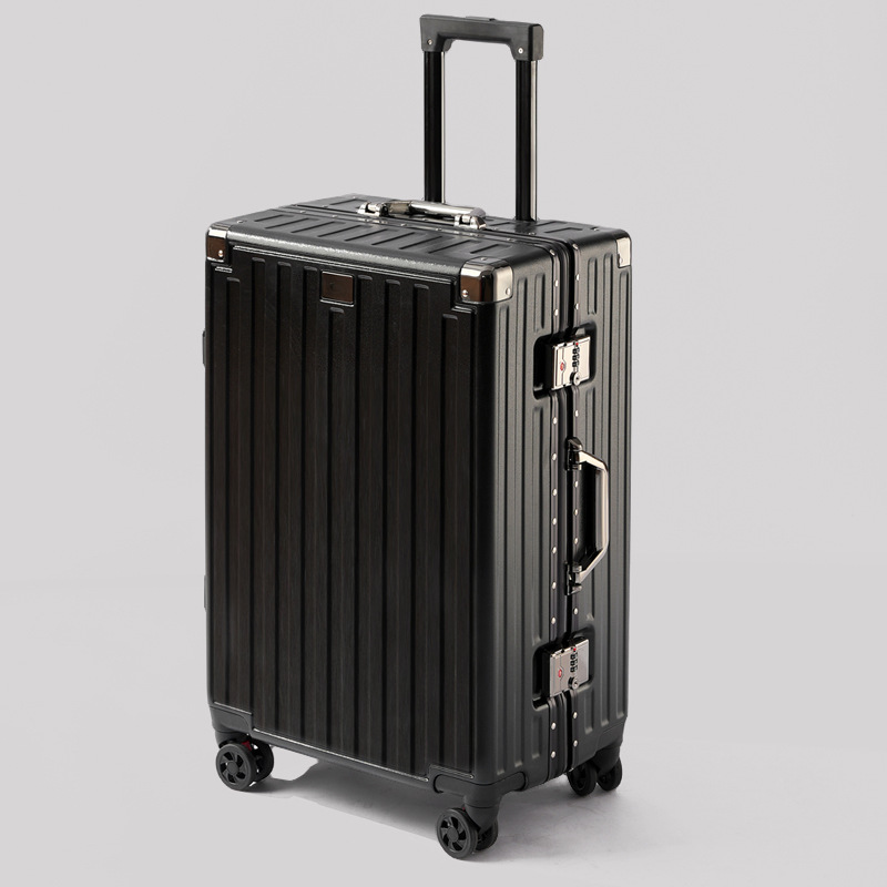 Moda estriada caja de tracción de viaje universal rueda cifrado maleta de almacenamiento de moda de ocio mujer maleta