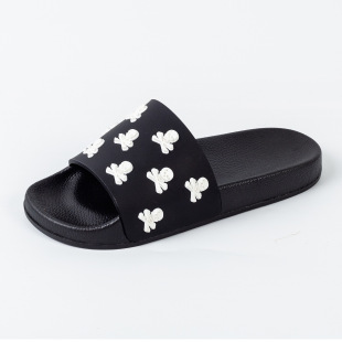 Shisanli.25 Spring and Summer New Skull Men's and Women's Student Couple Slippers Casual Slippers Non-Slip