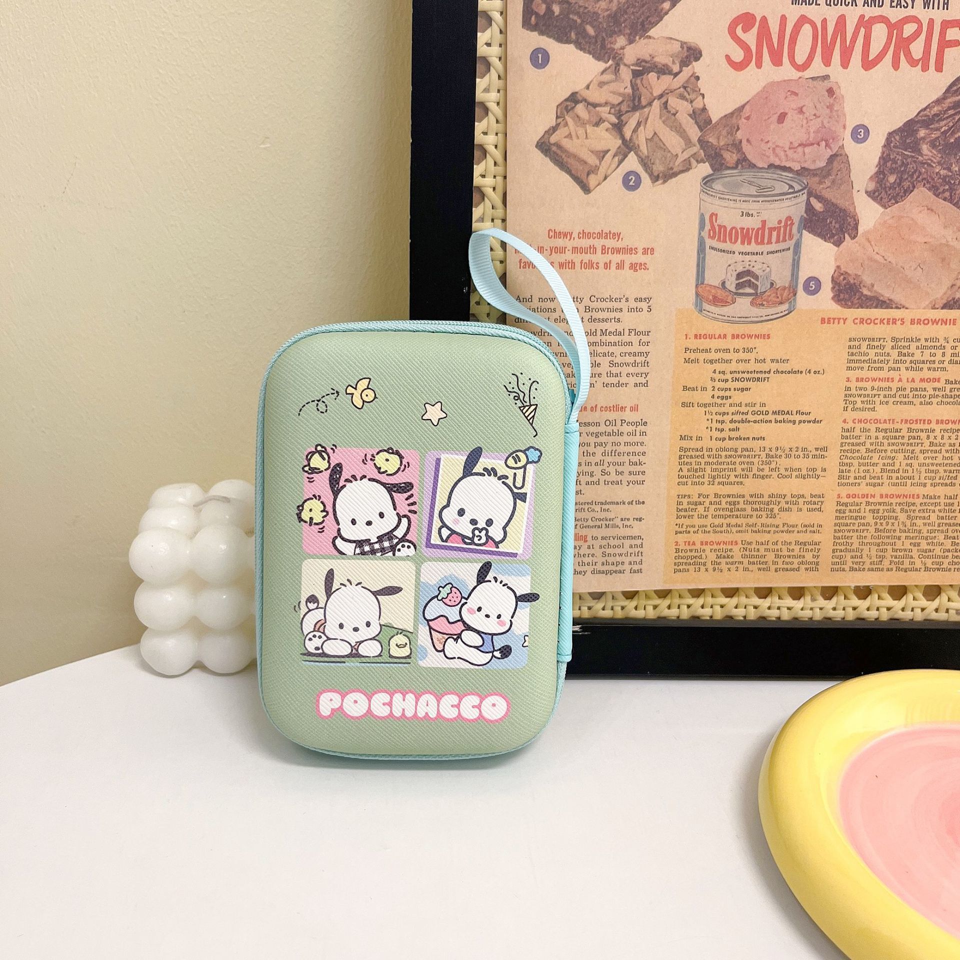 Cartoon nueva bolsa de almacenamiento de auriculares linda rectangular de dibujos animados, cargador de monedero grande, cable de datos, caja de almacenamiento de bolsa larga