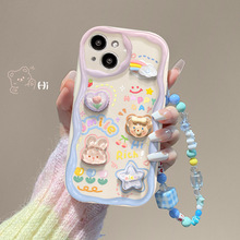 立体云朵公仔链条适用opporeno10/9pro手机壳r17/r15可爱硅胶a93s