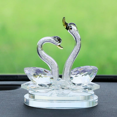 Interior Decorations, Car ornaments - swan-love-white-small-size