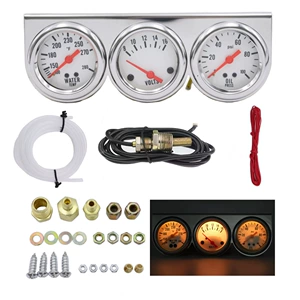 Cross-Border Automotive Modification Instrument 52mm Mechanical Water Temperature, Oil Pressure, and Voltage Combination Triple Gauge