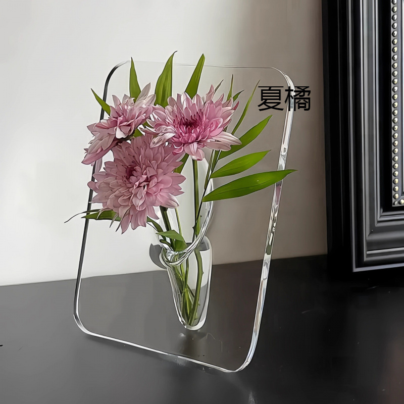 Photo frame vase acrylic transparent hydroponic flower arrangement…