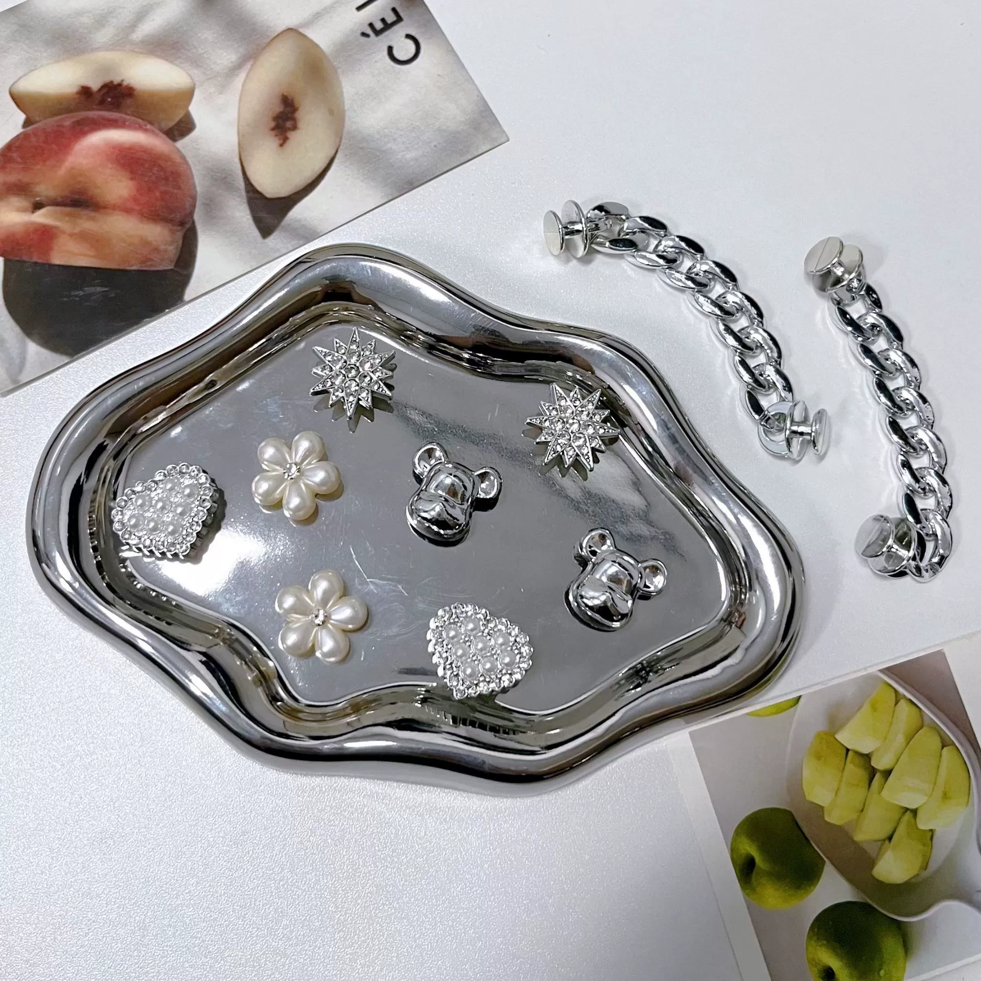 Аксессуар, цепь, DIY, инкрустация камнями