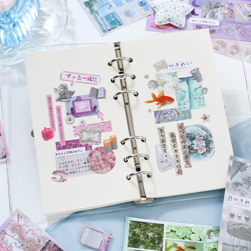 Película de corte Xinmo Libro de pegatinas antiguo Sueño japonés 30 hojas de material de cuenta manual no repetitivo Libro de pegatinas de estilo femenino