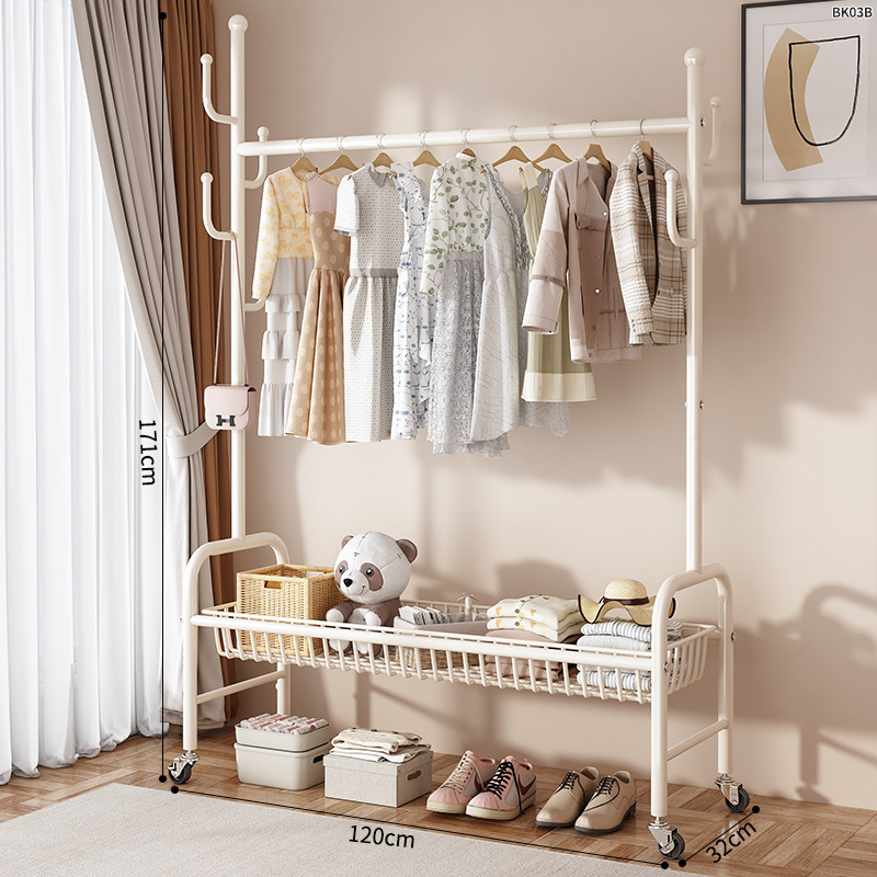 Percha de secado piso dormitorio balcón doméstico colgar ropa percha de sombrero plegable simple interior móvil barra de secado de ropa