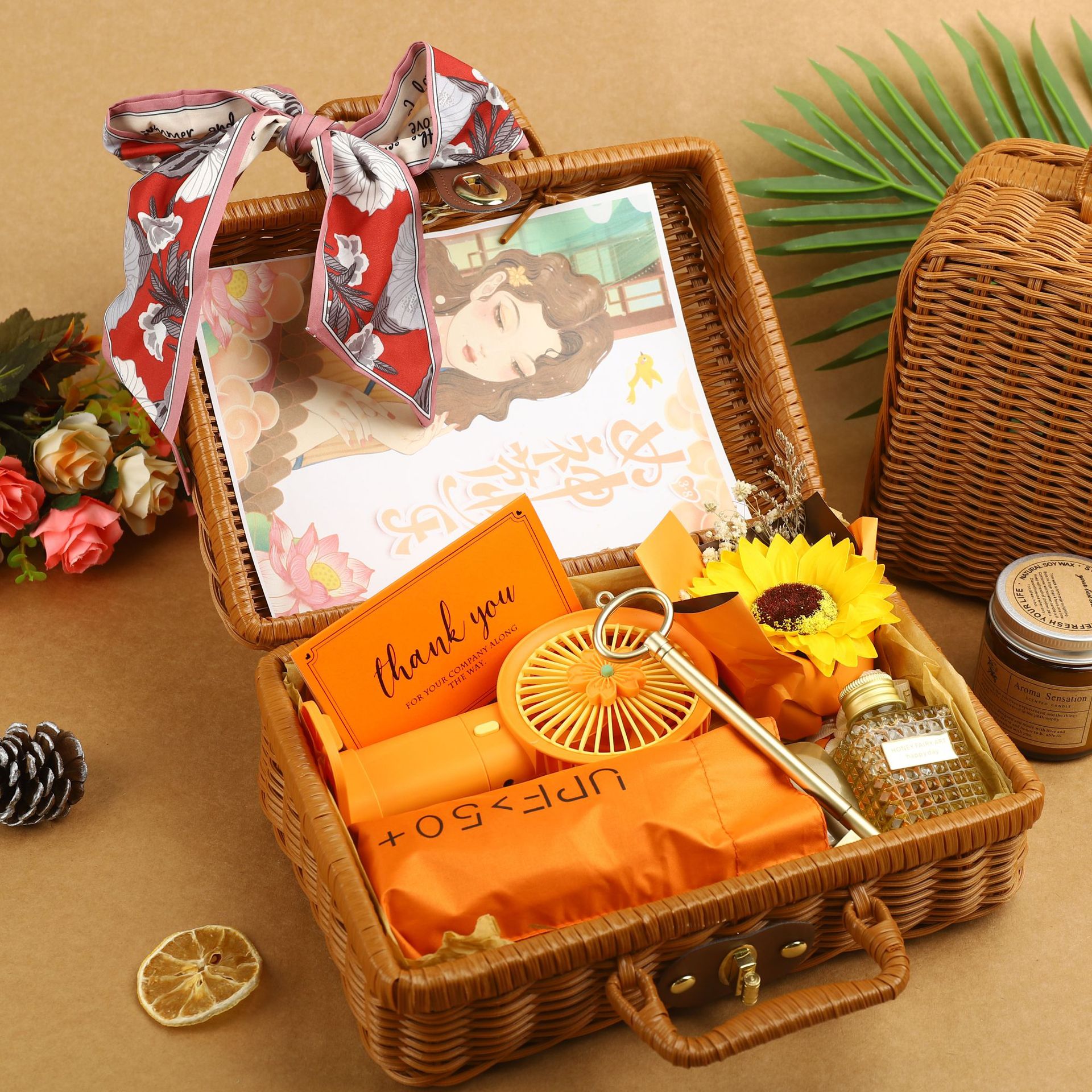 Rattan Suitcase,Wedding Souvenir Set,Goddess'Day Gift,Employee Souvenir,Women's Day Gift