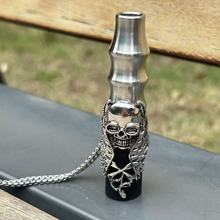 阿尔法赫阿拉伯钛钢骷髅吊坠项链男个性潮流解压烟嘴配件欧美风时
