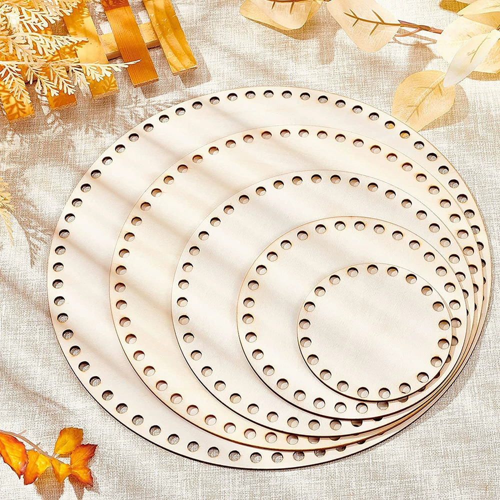 Креативное основание для корзины ручной работы, круглое, толщиной 3 мм, из натурального дерева, для хранения, для вязания крючком и рукоделия.