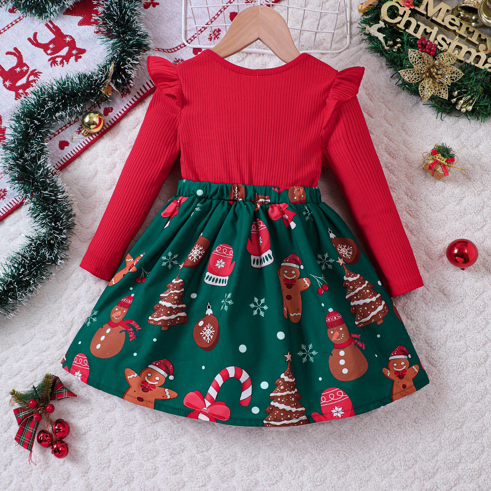 EW Children's Clothing New Product for Girls' Autumn and Winter,Two piece Splicing Dress Q1552-C_voghion.com