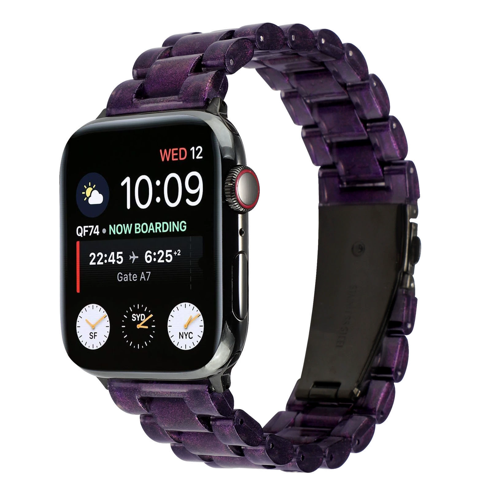 Новые фантазийные три растения подходят для Apple iWatch импортированный сверкающий порошок поликарбонат три часы