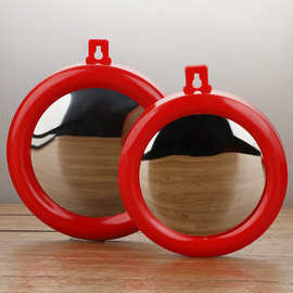 红边框八卦镜凸镜随身凸面凹面镜罗经八角镜门用品门口挂件厂家