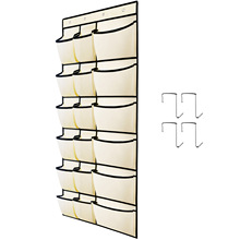 【送四钩】亚马逊款18格口袋网眼布门后鞋子挂袋墙壁挂收纳挂袋