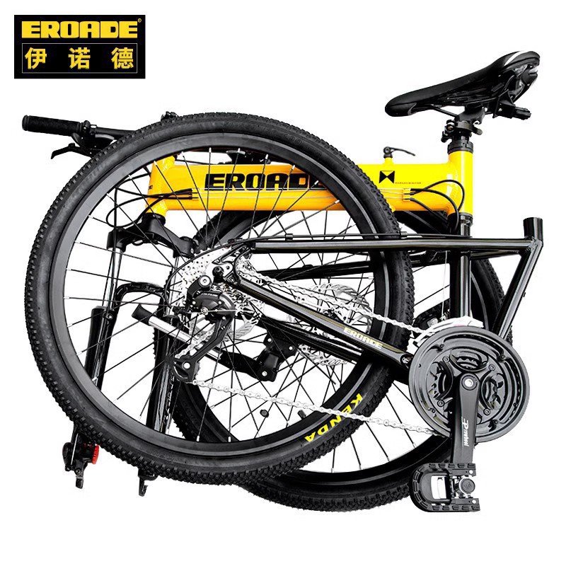 EROADE Bicicleta de montaña plegable Zhouma Cable Car Hombre Adulto todoterreno Adolescente Aleación de aluminio Freno de disco Carreras