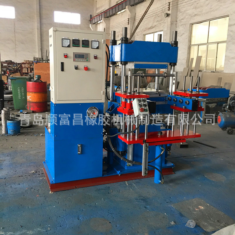 自产自销80吨全自动2RT平板硫化机 自动顶出翻板液压硫化机