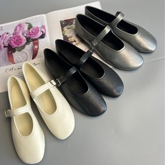 春と秋の新スタイル平底ソフト浅口本革優しい妖精メリージェーンシューズ女性用バレエシューズ