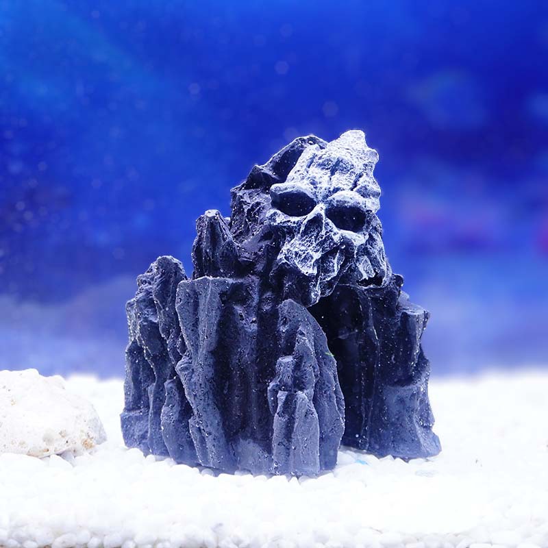 Cueva de rocalla artificial resina artesanía paisaje cráneo cueva casa encantada decoración acuario micro paisaje bonsai decoración