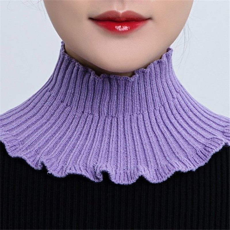 [Hilo con núcleo amigable para la Piel] bufanda de mujer pullover primavera y otoño cálido cuello de protección cervical collar falso decorativo lana de punto