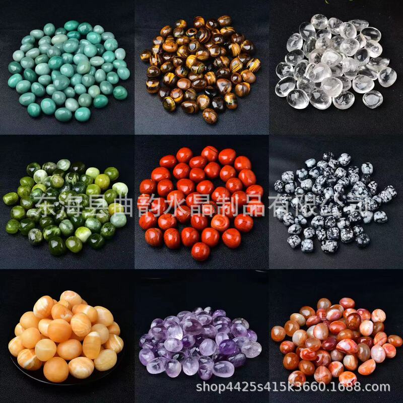 Polished Rolling Stone Grindstone Powder Crystal White Crystal Obsidian Lapis Lazuli Amethyst Blue Pattern Citrine White Pine