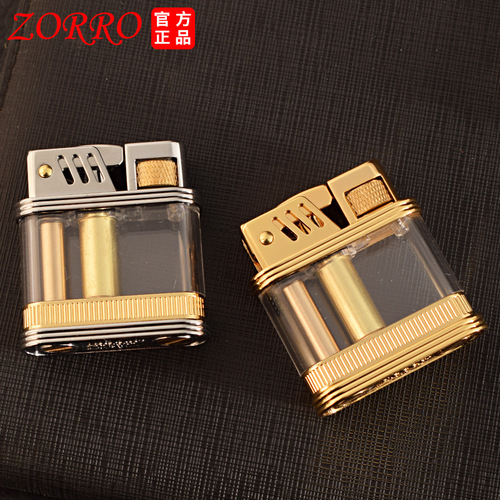 Zorro Kerosene Lighter Z716 Winter Light Transparent Ejection Transparent Chamber Men's Lighter Gift Wholesale
