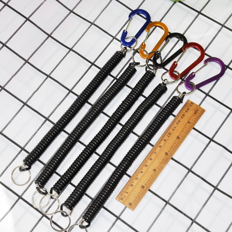 No. 6 Buckle High Quality Anti-Lost Spring Keychain Pendant for the Elderly Fishing Bridge Raft Lost Rope Motorcycle Chain Spring Rope