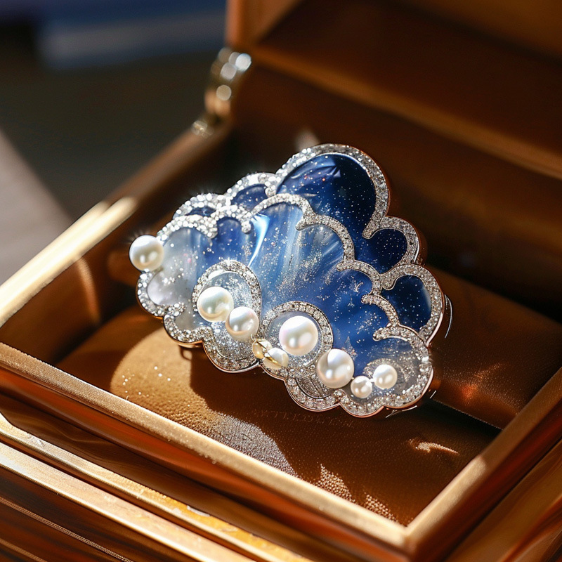 Xiliang Feizi Original Celebrity Birthday Jewelry Seiko Gao Ding Cloud Brooch Dinner Dress Pearl Corsage