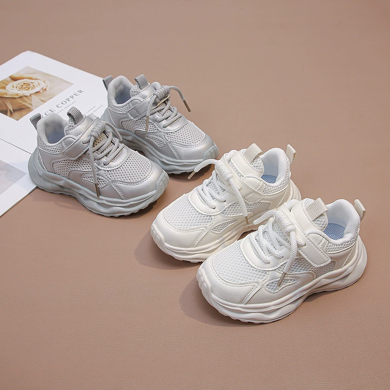 2025 Весенняя дышащая сетка детская вращающаяся обувь для мальчиков школьница спортивная обувь для девочек повседневная обувь для бега