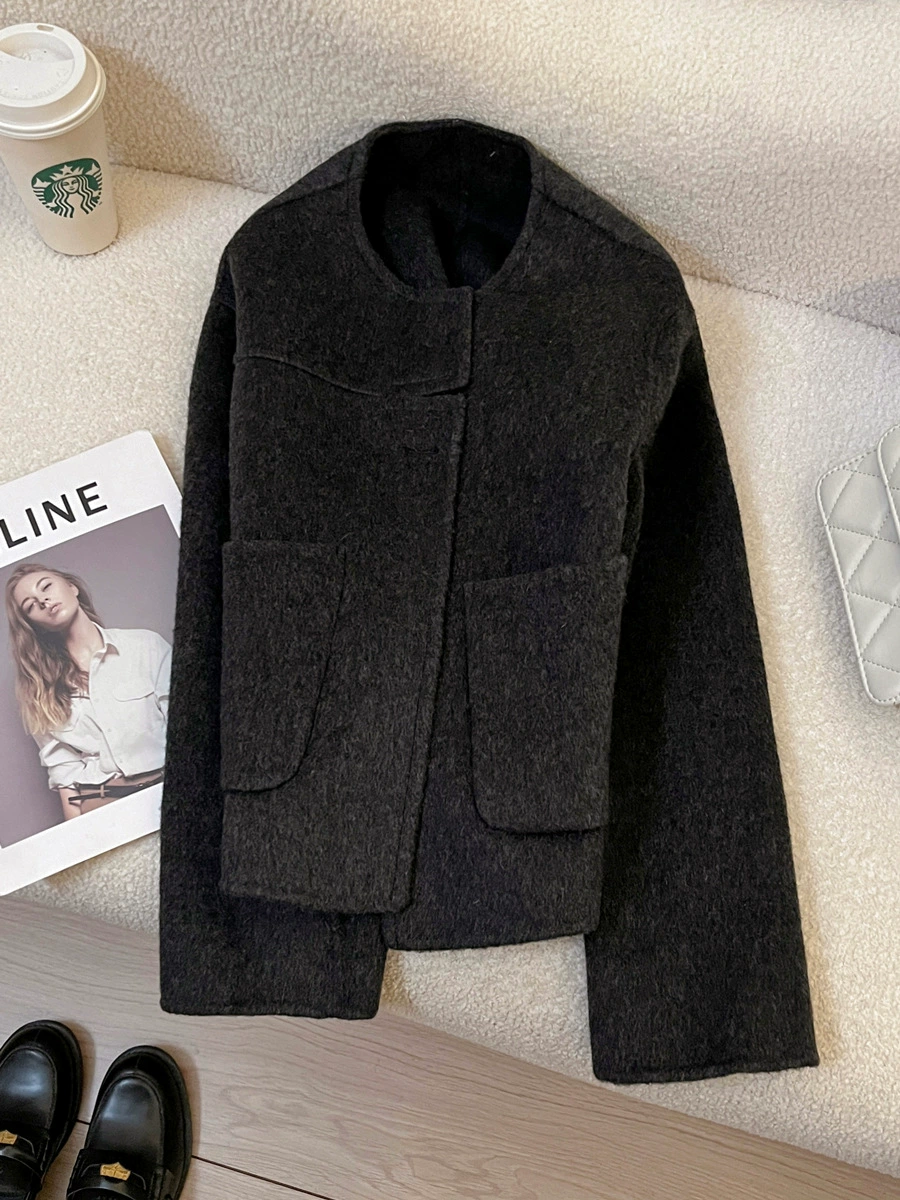 Woolen woolen coat, demi-season design double-sided jacket, trend of season