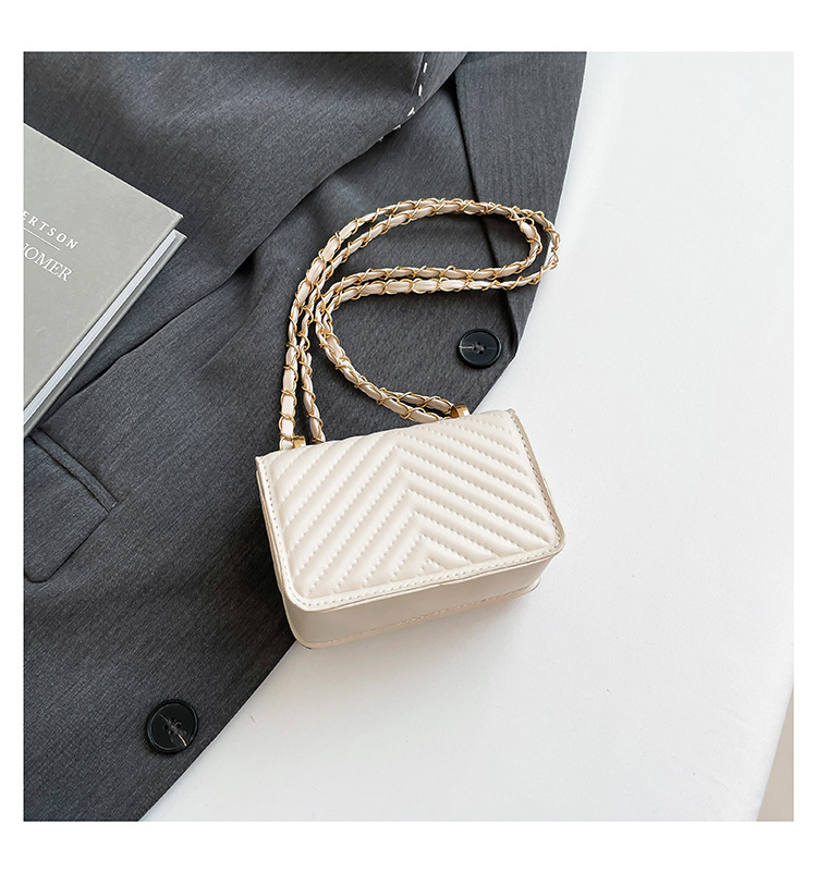 Synthetic Leather Lining Material Sewing Thread Fashion Element Women's Pu Leather Chevron Streetwear Sewing Thread Square Flip Cover Square Bag